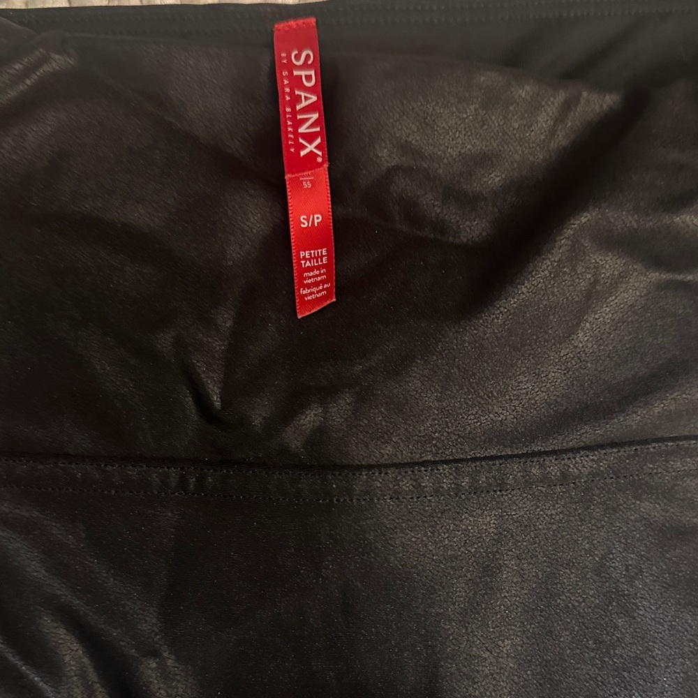 SPANX Black Faux Leather High-Waist Leggings